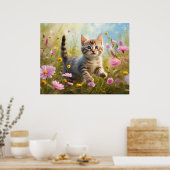 *~* Nature Pink Blume Kitty 5:4 Kätzchen AP68 Poster (Küche)