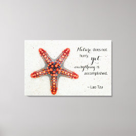 Nature Print Starfish mit Lao Tzu Quote Leinwanddruck