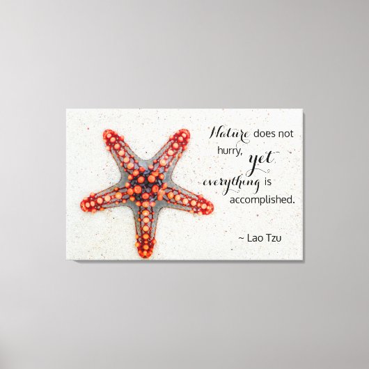 Nature Print Starfish mit Lao Tzu Quote Leinwanddruck (Vorderseite)