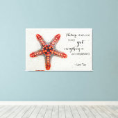 Nature Print Starfish mit Lao Tzu Quote Leinwanddruck (Insitu (Holzboden))