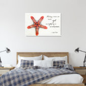 Nature Print Starfish mit Lao Tzu Quote Leinwanddruck (Insitu (Schlafzimmer))
