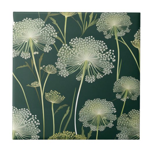 Nature Queen Anne's Lace Pattern Fliese (Vorderseite)