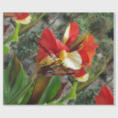 Nature Red Flower Floral Fotograf Geschenkpapier (Flach)