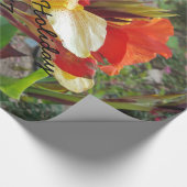 Nature Red Flower Floral Fotograf Geschenkpapier (Ecke)