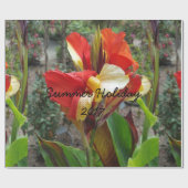 Nature Red Flower Floral Fotograf Geschenkpapier (Flach)