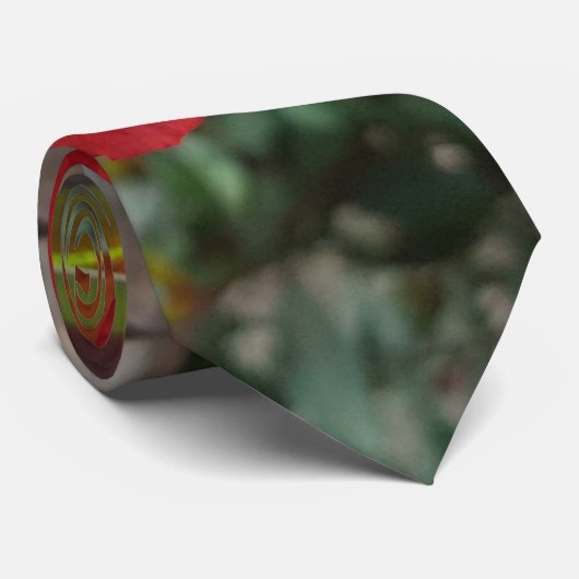 Nature Red Flower Floral Fotograf Krawatte (Gerollt)