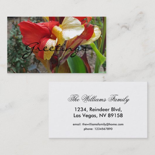Nature Red Flower Floral Fotograf Visitenkarte (Vorne/Hinten)