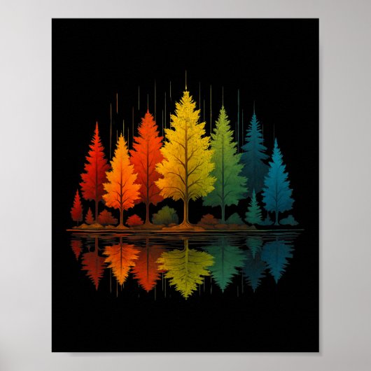Nature Reflection Forest Trees Outdoor Wildlife Hi Poster (Vorne)