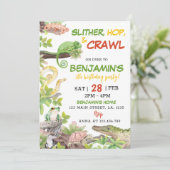 Nature Reptile Birthday Einladung (Stehend Vorderseite)