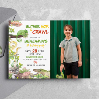 Nature Reptile Geburtstagsparty Einladung