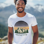 Nature Road Trip Forest Cool Custom Family T-Shirt<br><div class="desc">Passen Sie Ihre eigenen Reisen T-Shirts an,  um in diesem Sommer oder Herbst eine Reise durch die Natur zu unternehmen. Personalisieren Sie mit Ihrem Nachnamen unter dem grünen Wald von Bäumen und dunklen Berg Sonnenuntergang für einen kühlen Urlaub zu bleiben,  um für Ihre Outdoor-Gruppe.</div>