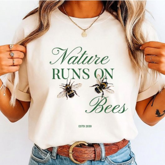 Nature Runs On Bees - Eco-Friendly Bumblebee Tri-Blend Shirt
