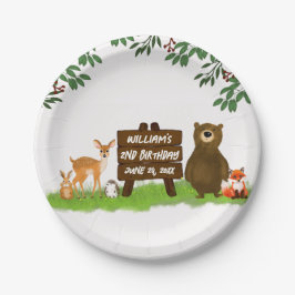 Nature Rustic Woodland Party Forest Animals  Pappteller