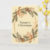 Nature’s Christmas – Minimal Botanical Holiday Karte (Gelbe Blume)