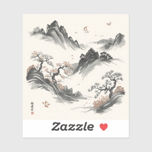 Nature’s Fourfold Beauty in Black & White  Aufkleber (Blatt)