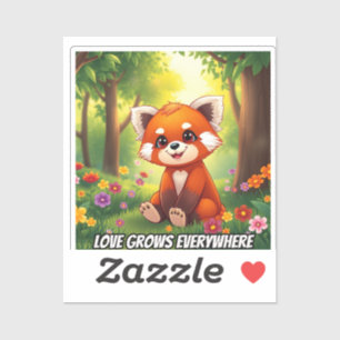 Nature’s Hug in a Cute Red Panda Aufkleber