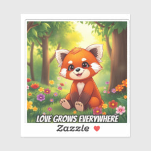 Nature’s Hug in a Cute Red Panda Aufkleber