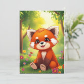Nature’s Hug in a Cute Red Panda Einladung (Stehend Vorderseite)