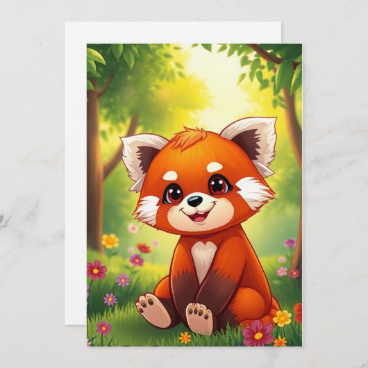 Nature’s Hug in a Cute Red Panda Einladung (Vorne/Hinten)