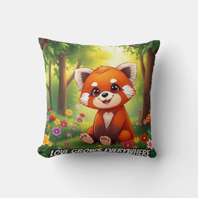 Nature’s Hug in a Cute Red Panda Kissen (Vorderseite)