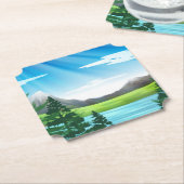 Nature Scenery Lake Pine Forest-45325 Untersetzer (angewinkelt)