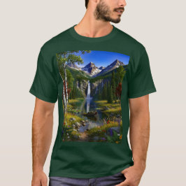 Nature Scenery Mountains Waterfalls Lake Pond T-Shirt