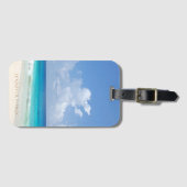 Nature Seascape Waves Watercolor Sky Wolken Gepäckanhänger (Vorderseite (Horizontal))