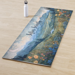 Nature Seen Mountains Blume Fluss Serenity Yogamatte