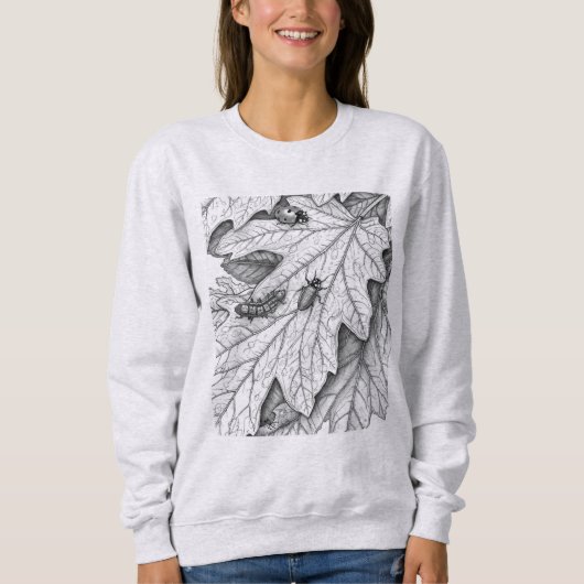Nature Sketch: Garden Leaves and Insects Hoodie (Vorderseite)