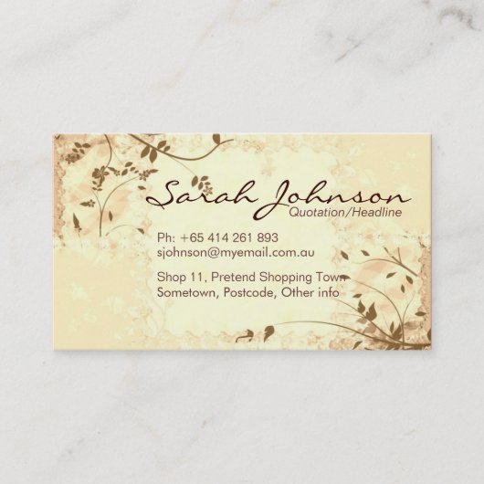 Nature Softness Business Card Visitenkarte (Vorderseite)