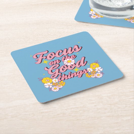 Nature Soul Slogan | Konzentration auf die guten D Rechteckiger Pappuntersetzer (angewinkelt)