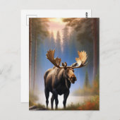 *~* Nature STREAM AP49 MOOSE Forest Postkarte (Vorne/Hinten)