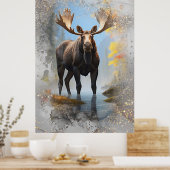 *~* Nature Stream AP49 MOOSE Künstlerisch Forest G Poster (Küche)