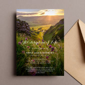 Nature Sun Mountains Feier des Lebens Beerdigung Einladung