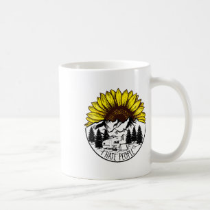 Nature Sunflower Camping Funny Outdoor I Hate Peo Kaffeetasse