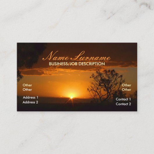 Nature Sunset Horizon Business Card Visitenkarte (Vorderseite)