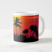 Nature Sunset Palm Trees illustration Jumbo-Tasse (Vorderseite Rechts)