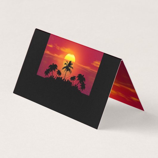 Nature Sunset Palm Trees illustration Visitenkarten (Rückseite)