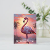 Nature Sunset Pink Flamingo Vintag Postkarte (Stehend Vorderseite)