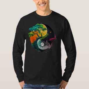 Nature Taoismen Yin Yang Symbol auf Zen Taijitu Yi T-Shirt
