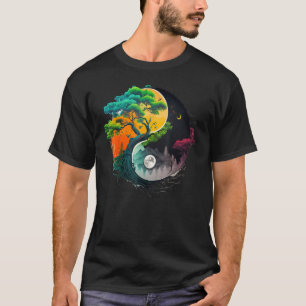 Nature Taoismen Yin Yang Symbol auf Zen Taijitu Yi T-Shirt
