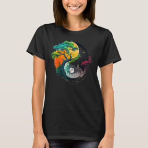 Nature Taoismen Yin Yang Symbol auf Zen Taijitu Yi T-Shirt
