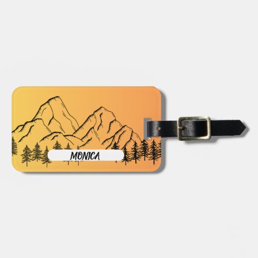 NATURE THEME WITH NAME GEPÄCKANHÄNGER (Vorderseite horizontal)