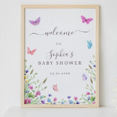 Nature Themed Butterflies Babydusche Willkommen Poster