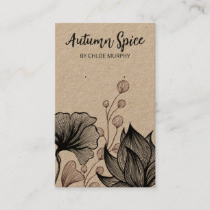 Nature Themed Kraft Earring Cards Visitenkarte