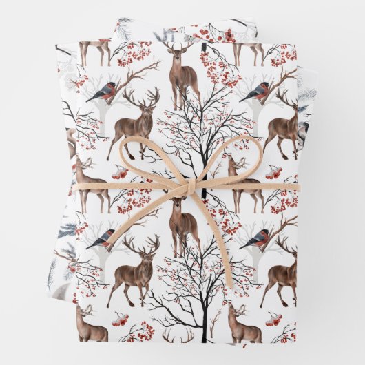 Nature Themed Wildlife Weihnachten Geschenkpapier Set (Beispiel)