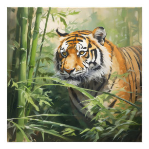 Nature Tiger Bamboo Fotodruck