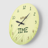 Nature Time Botanisches Hellgrün Große Wanduhr (Winkel)
