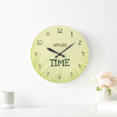 Nature Time Botanisches Hellgrün Große Wanduhr (Zuhause)