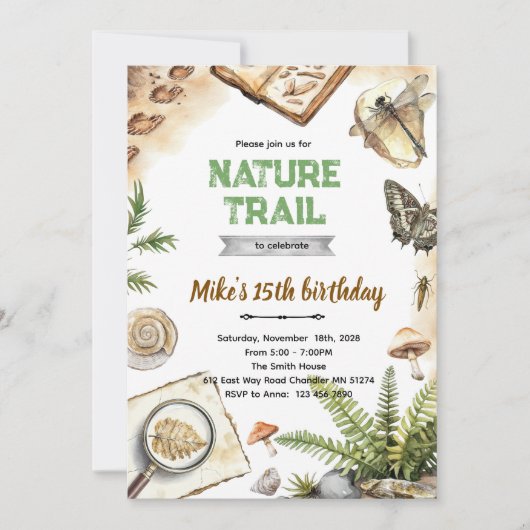 Nature Trail Birthday Invitation Einladung (Vorderseite)